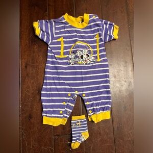 Vintage Disney 101 Dalmatians striped romper plus sock